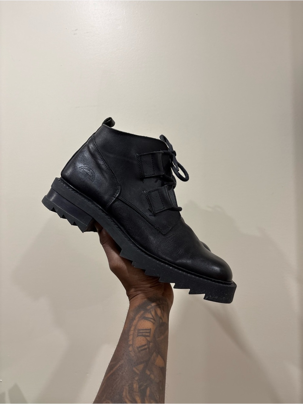 Vintage Leather Chunky Lug Boots